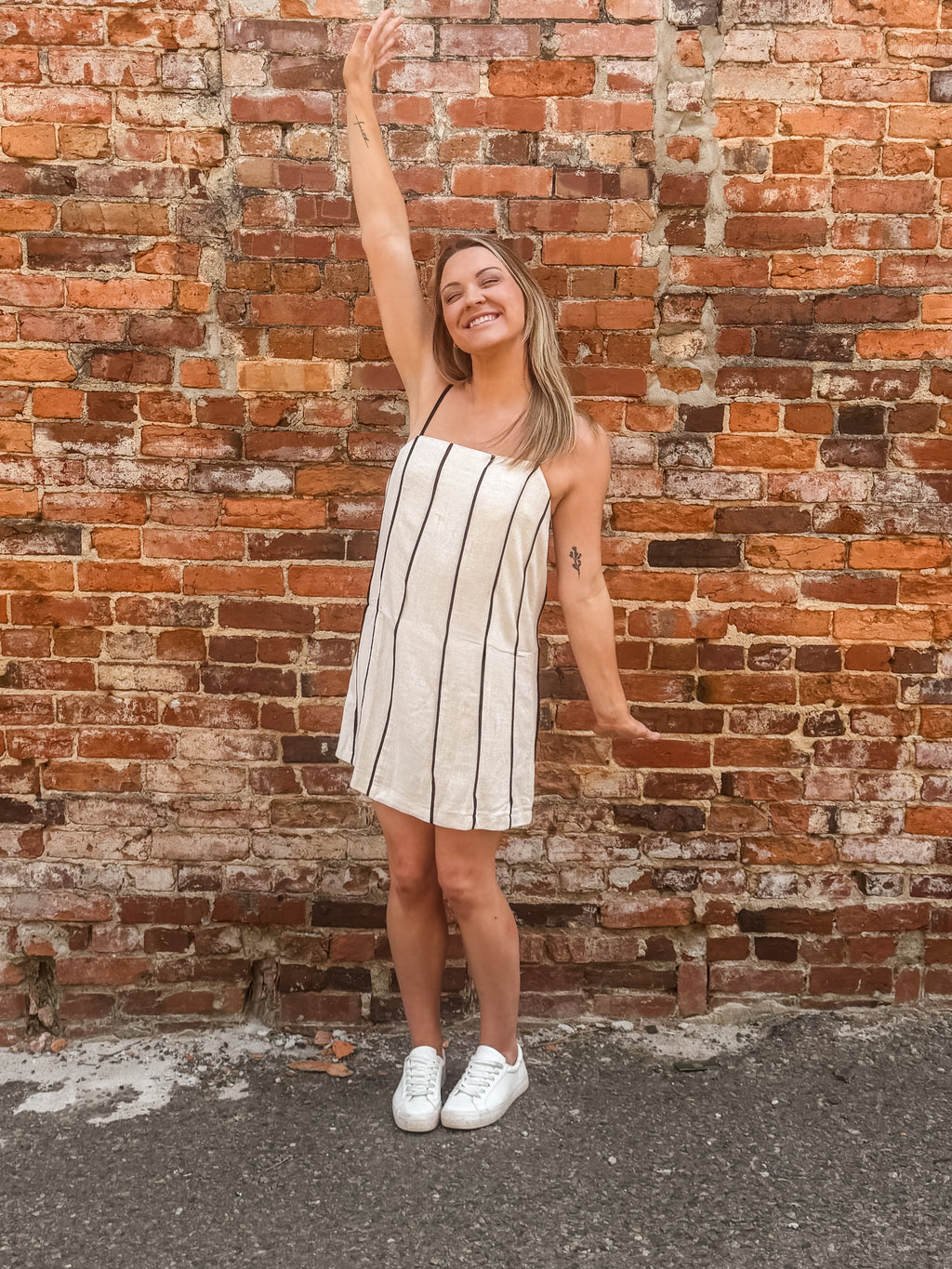 Honey Linen Stripe Dress