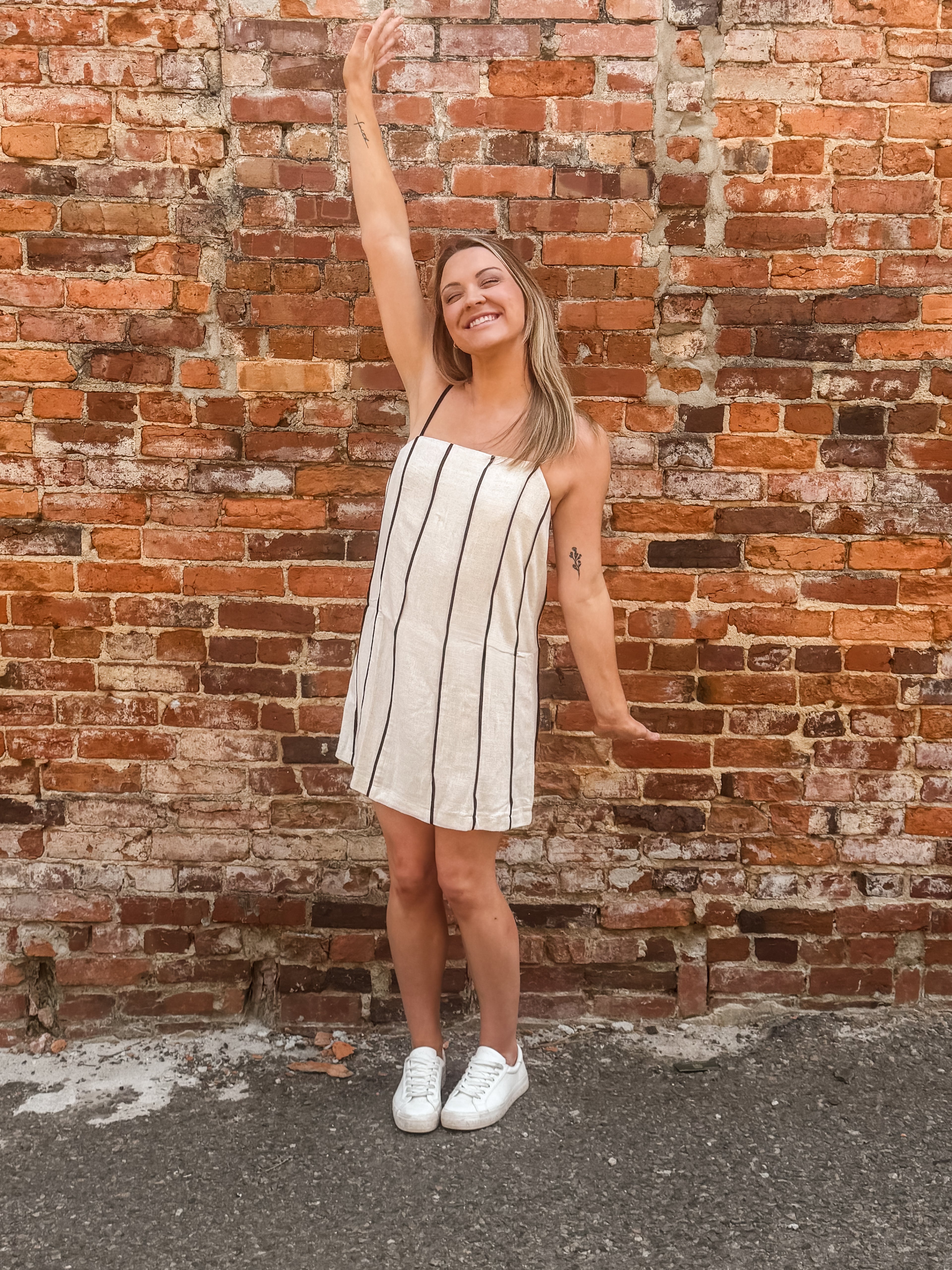 Honey Linen Stripe Dress